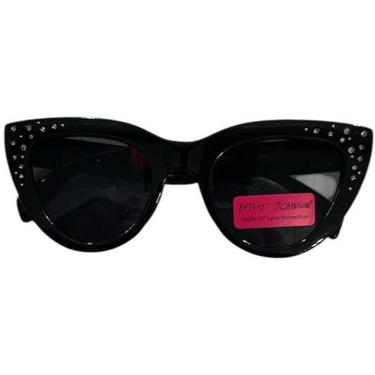 Betsey Johnson Women’s Black Rhinestone Sunglasses NWT