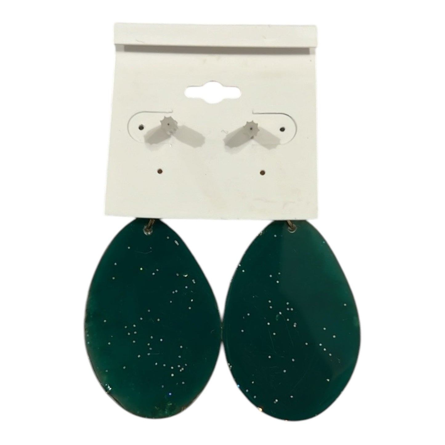 Chic Luxurious Elegant Green/Gold Resin Women’s Earrings NWT