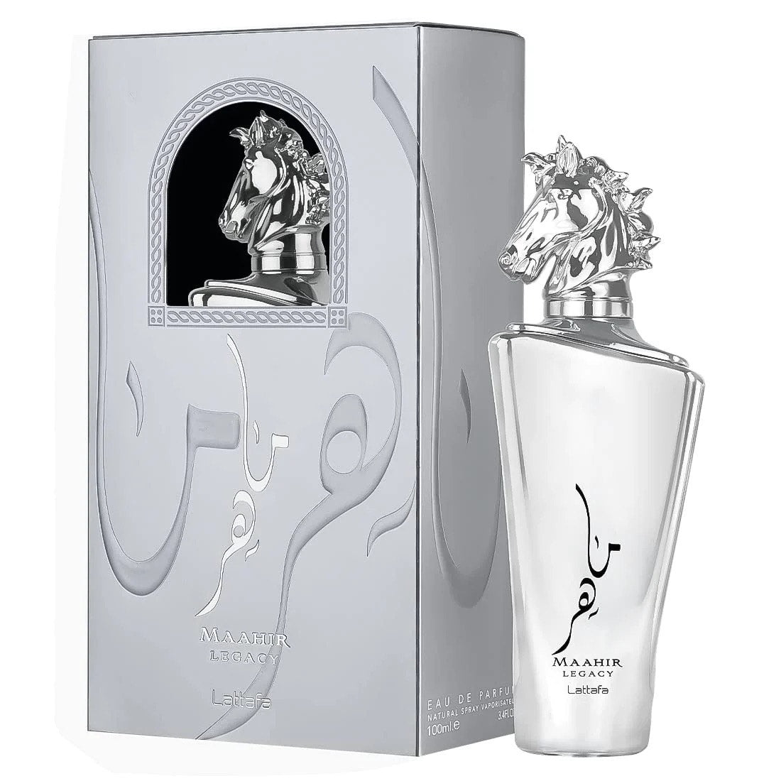 Lattafa Silver Horse Maahir Legacy Silver Box Oud Women’s Perfume 3.4oz NWT