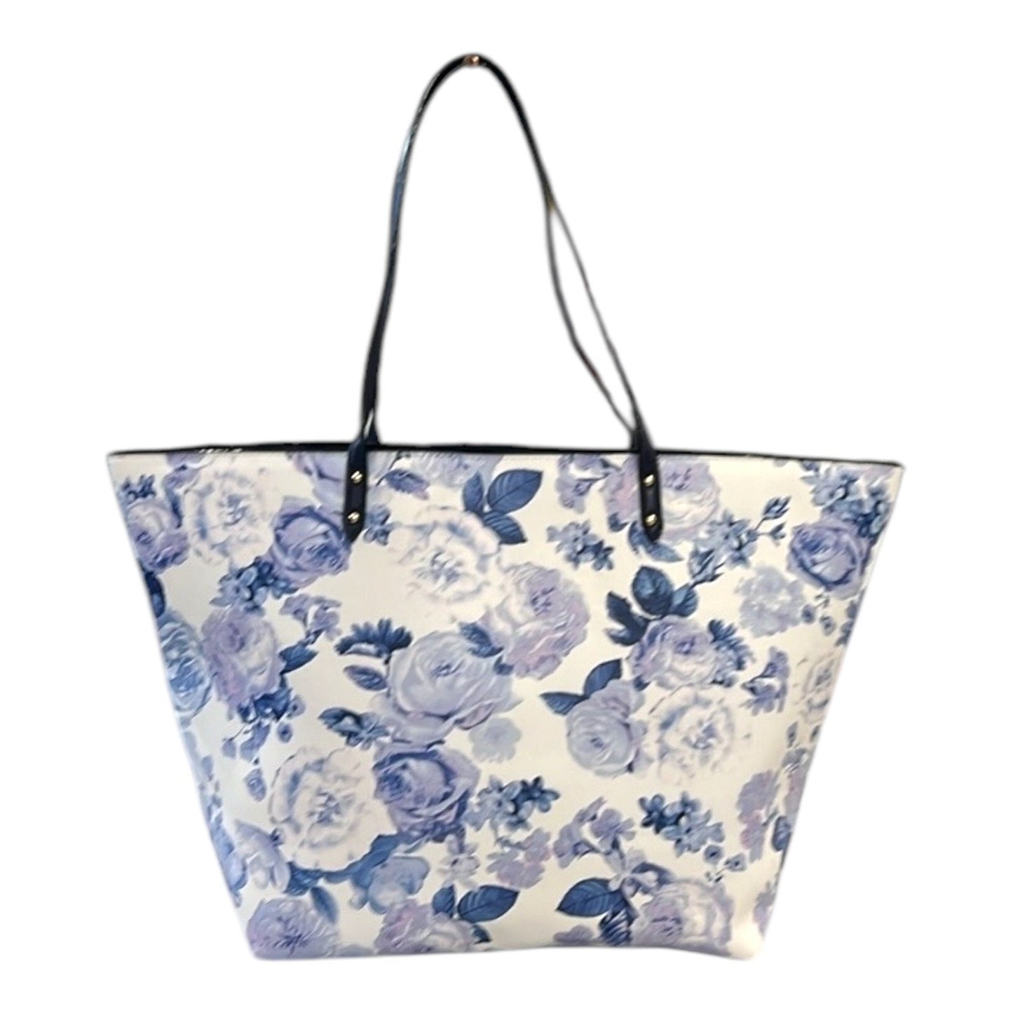 Victoria Secret White/Blue Floral Handbag Tote Purse NWOT