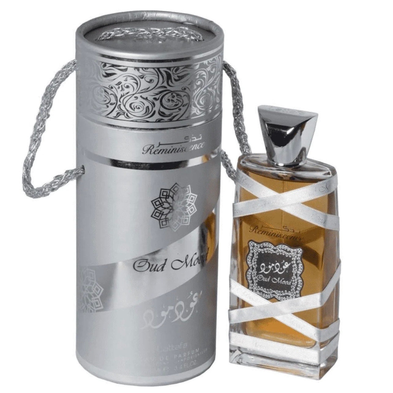 Lattafa Oud Mood Reminiscence Silver Tube Box Oud Women’s Perfume 3.4oz NWT