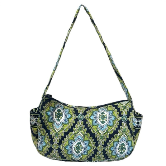 Vera Bradley Green/Blue Small Maggie Cambridge Handbag Shoulder Purse Retired GUC