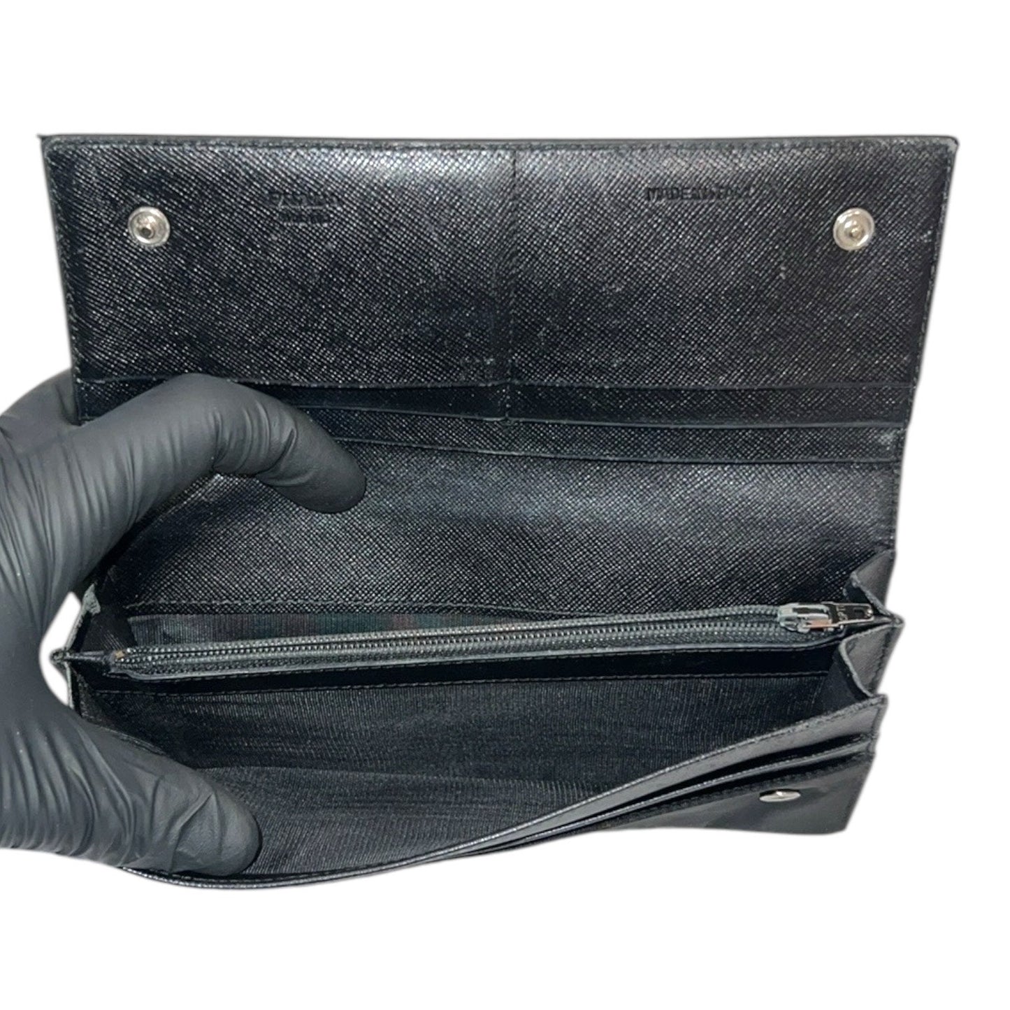 Prada Tessuto AUTHENTIC Italian Black Nylon Continental Women’s Wallet GUC