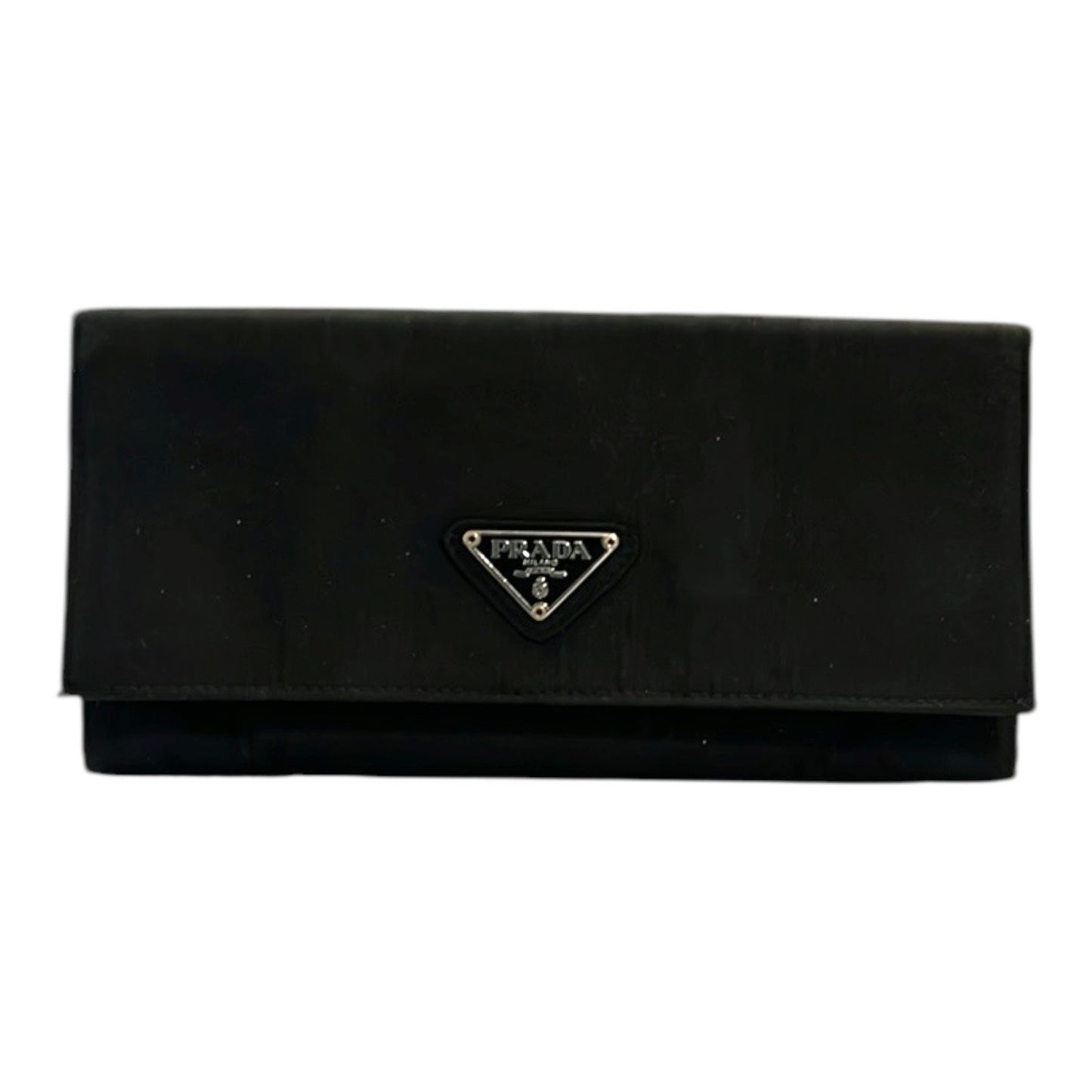 Prada Tessuto AUTHENTIC Italian Black Nylon Continental Women’s Wallet GUC