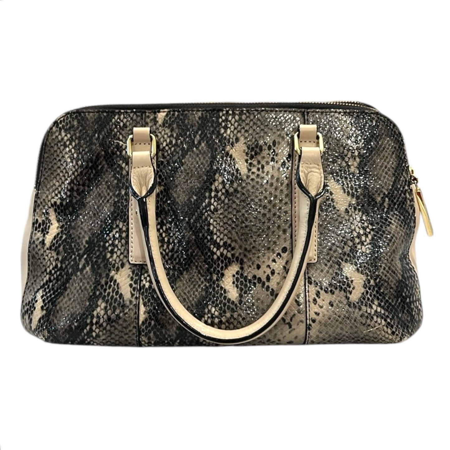 Antonio MelaninTan/Black Snakeprint Handbag Crossbody Purse GUC