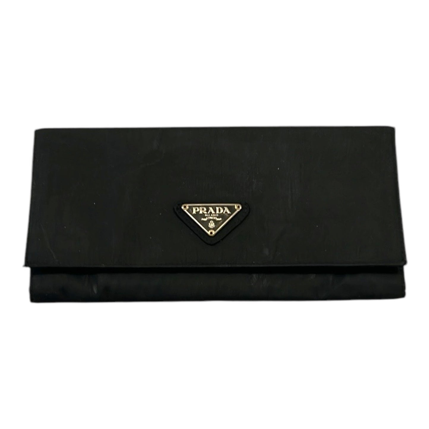 Prada Tessuto AUTHENTIC Italian Black Nylon Continental Women’s Wallet GUC