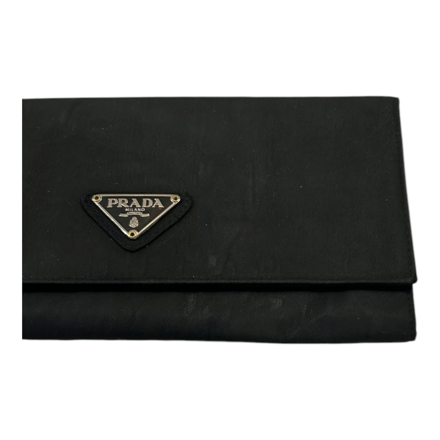 Prada Tessuto AUTHENTIC Italian Black Nylon Continental Women’s Wallet GUC